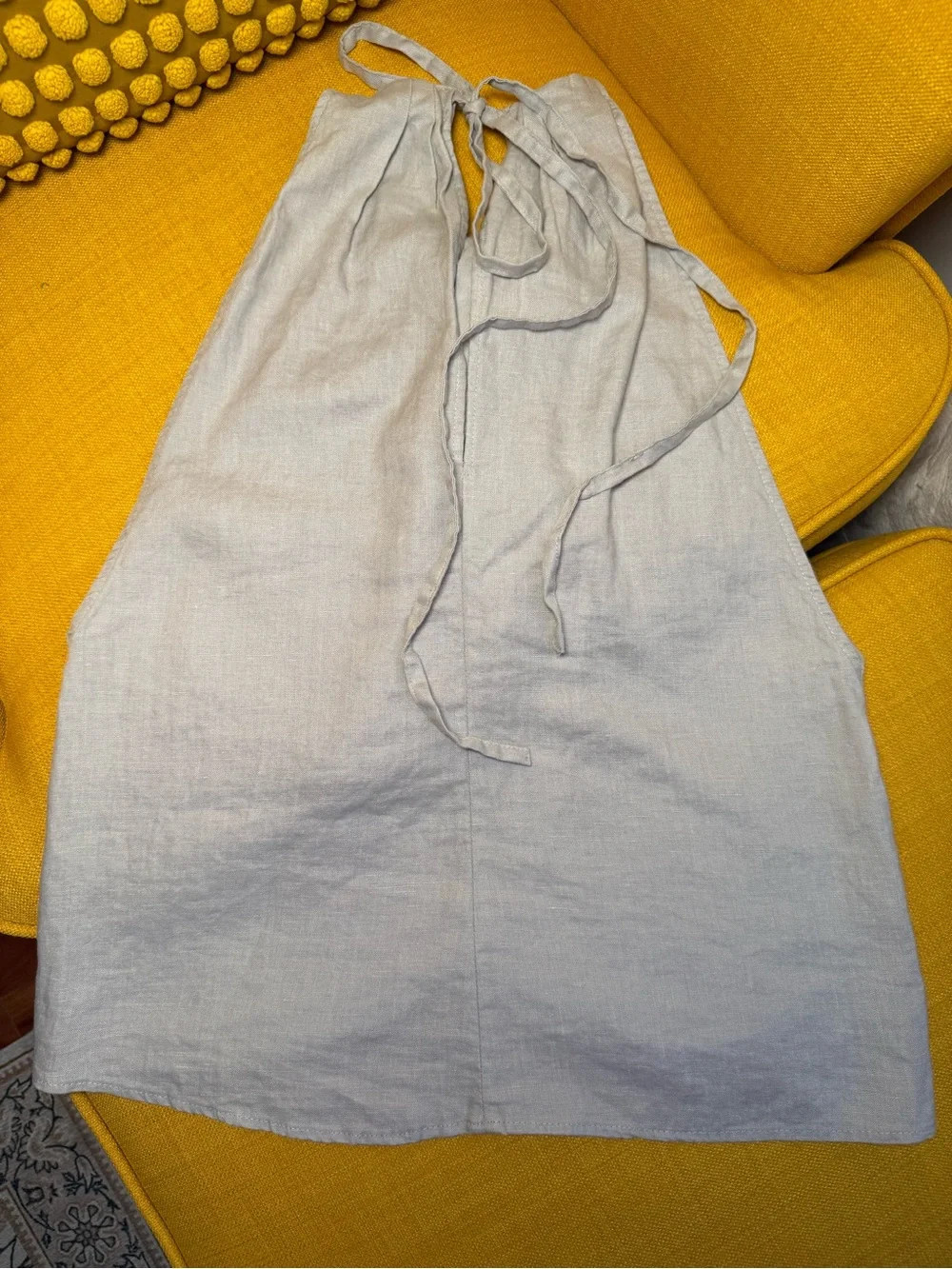 Zara Light Gray Halter Neck Linen Matching set (top + pants)